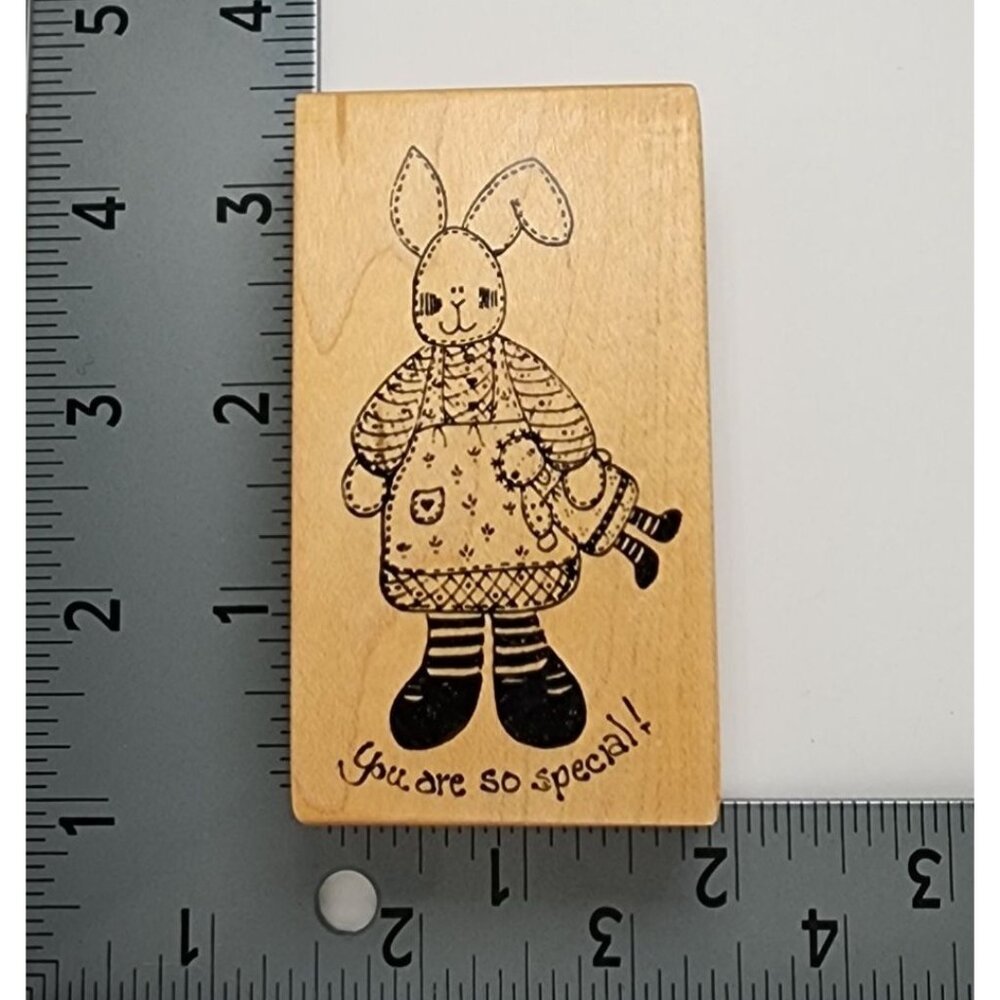 Peace Creek Collections Rubber Stamp Primitive Americana Country Bunny Rabbit Do
